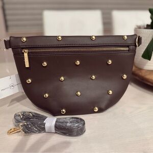 Gold Studded Westlyn Bum Bag - Chocolate NWT